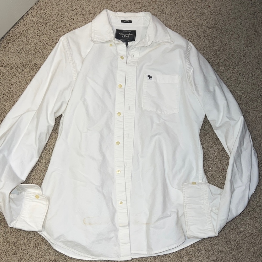 White Abercrombie long sleeve button up